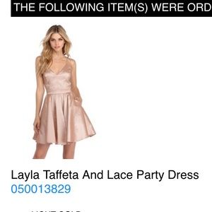 Light gold elegant dress, lace back